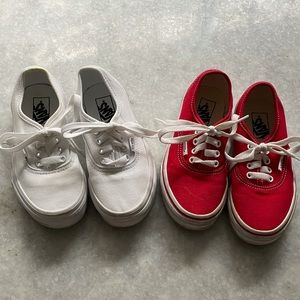 Vans red size 13  and white size 13